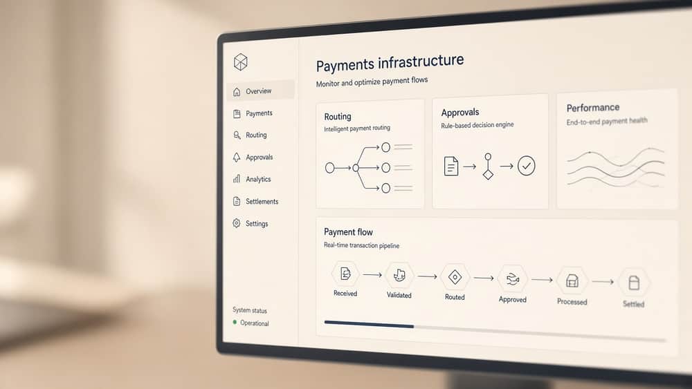 Soft-focus payments software on a monitor